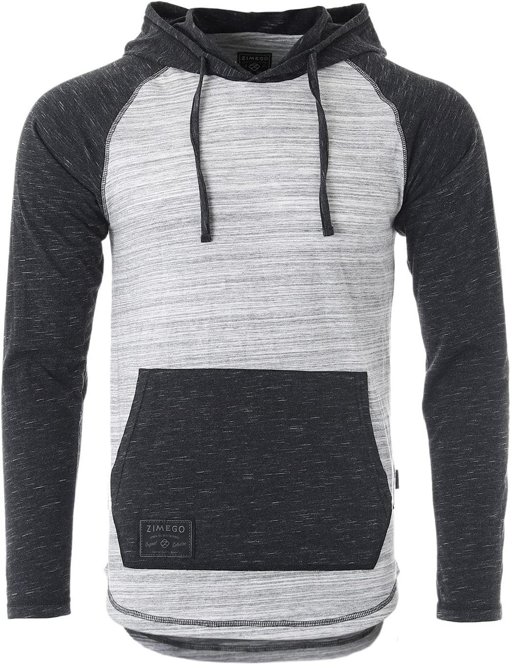 ZIMEGO Mens Long Sleeve Lightweight Hooded Henley – Color Block Pullover Hoodie for Casual Gym Workout Travel