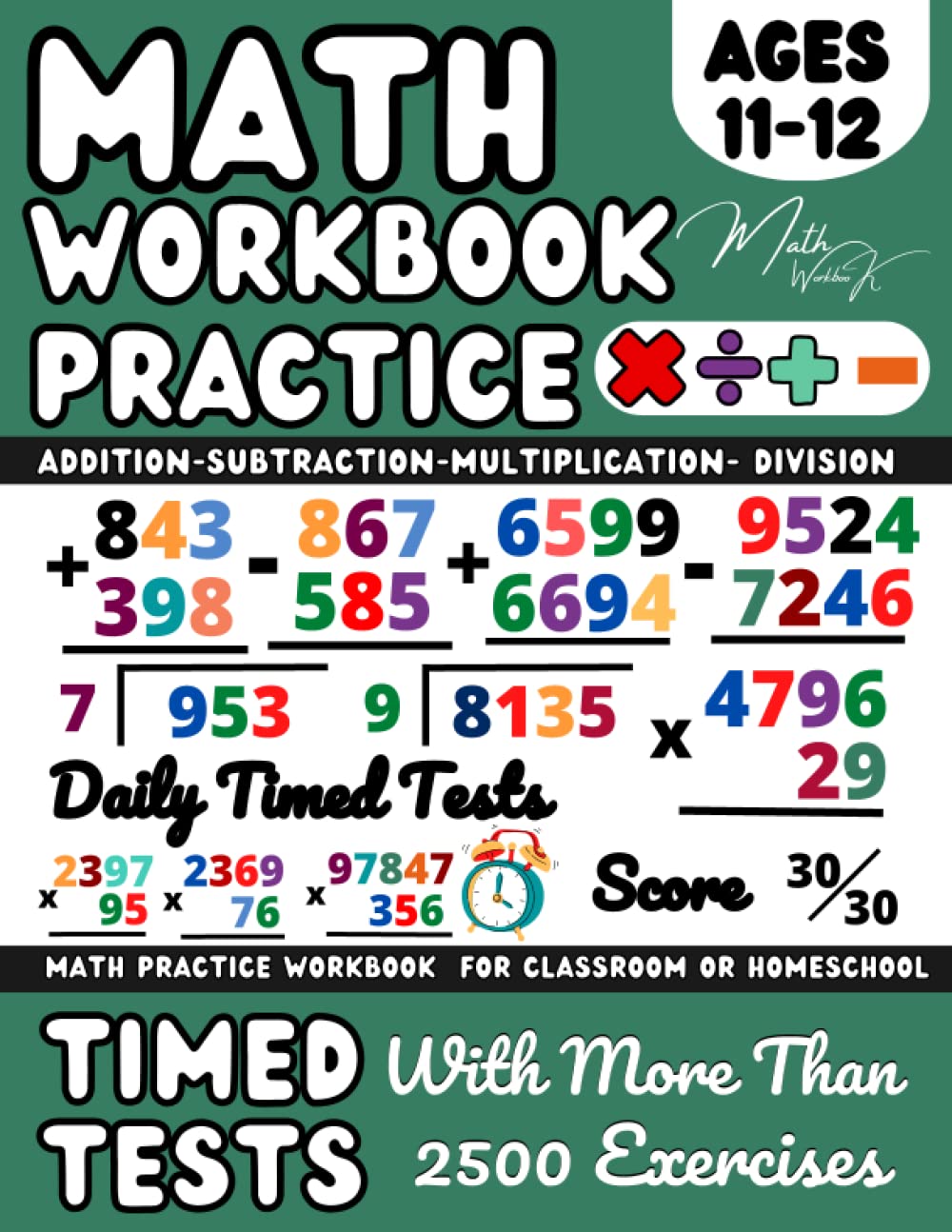 Maths Book for 11-12 Year Olds, Addition, Subtraction, Multiplication, Division , Ks3 Maths workbook Year 7: Adding, Subtracting, Multiplying & ... and Revision ( Kids Ages 11-12 ), Grade 6 Paperback – 8 May 2023