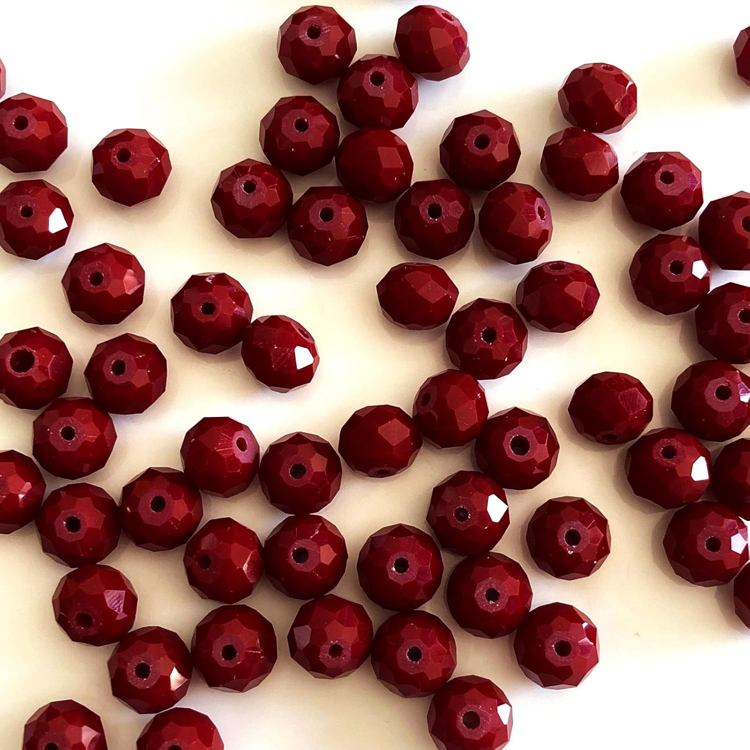 440Pcs Briolette Glass Beads for Jewelry Making, 4mm Faceted Crystall Beads for Bracelets Making, Rondelle Red Glass Beads Bulk for Crafts Wine Charms Wind Chimes Suncatchers - Image 3