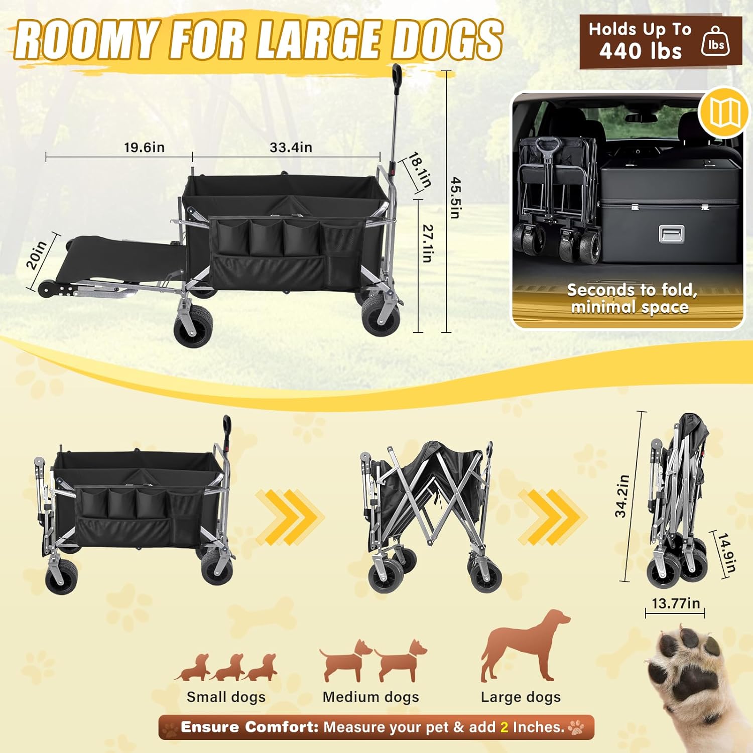 Ultimate Dog Transportation: Review of the Foldable Dog Wagon for Large Breeds