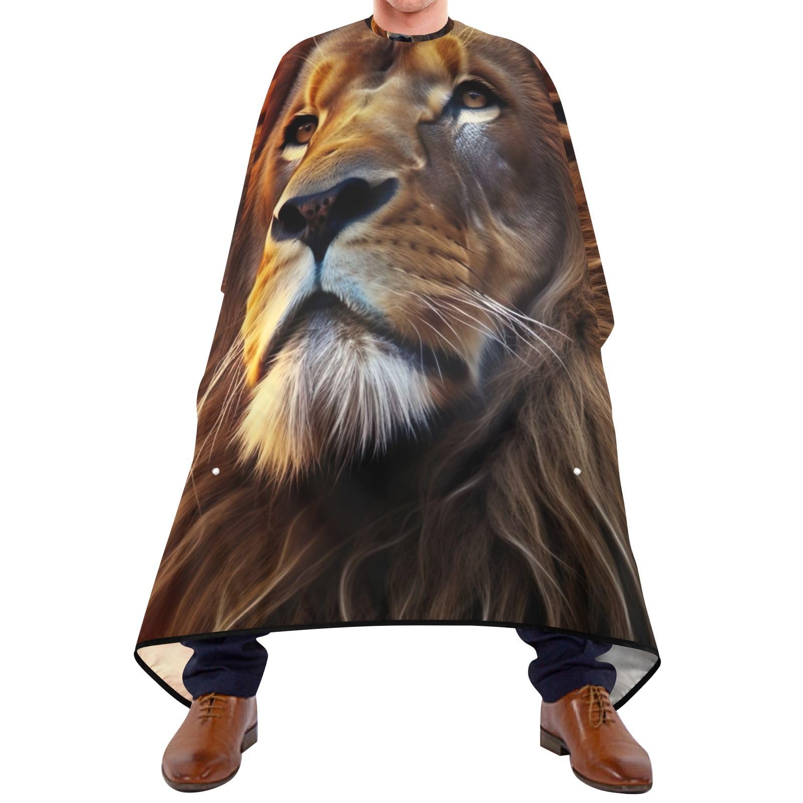 SDMKA Beautiful Lion Professional Barber Cape Waterproof Hair Cutting Salon Cape with Snap Closure Multifunctional Barber Apron for Men and Women