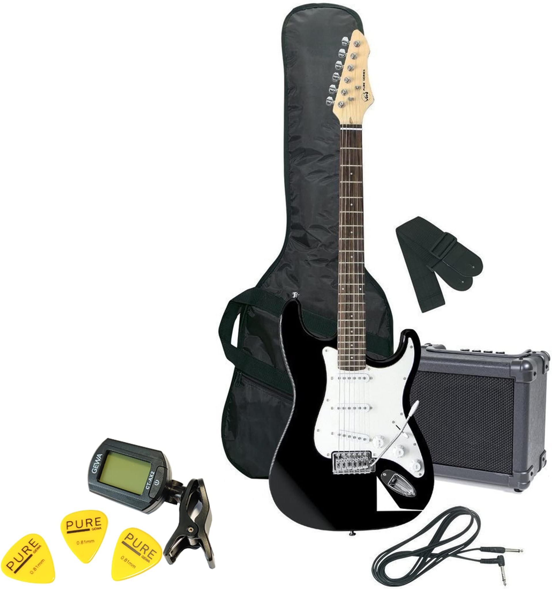 PURE GEWA Tenson F502540 ST Player Pack E-Guitars - Black