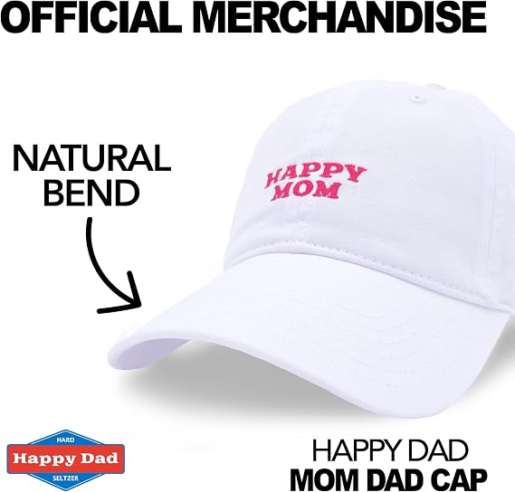 Happy Dad Hats for Men and Women, Available in Trucker Hat, 6 Panel Snapback Hat or Baseball Cap, Holiday & Birthday Gifts