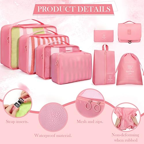 Miniatura 3 de 16 cubos de embalaje en 2 juegos de bolsas organizadores de equipaje para viajes, bolsa organizadora de compresión de viaje, accesorios de equipaje