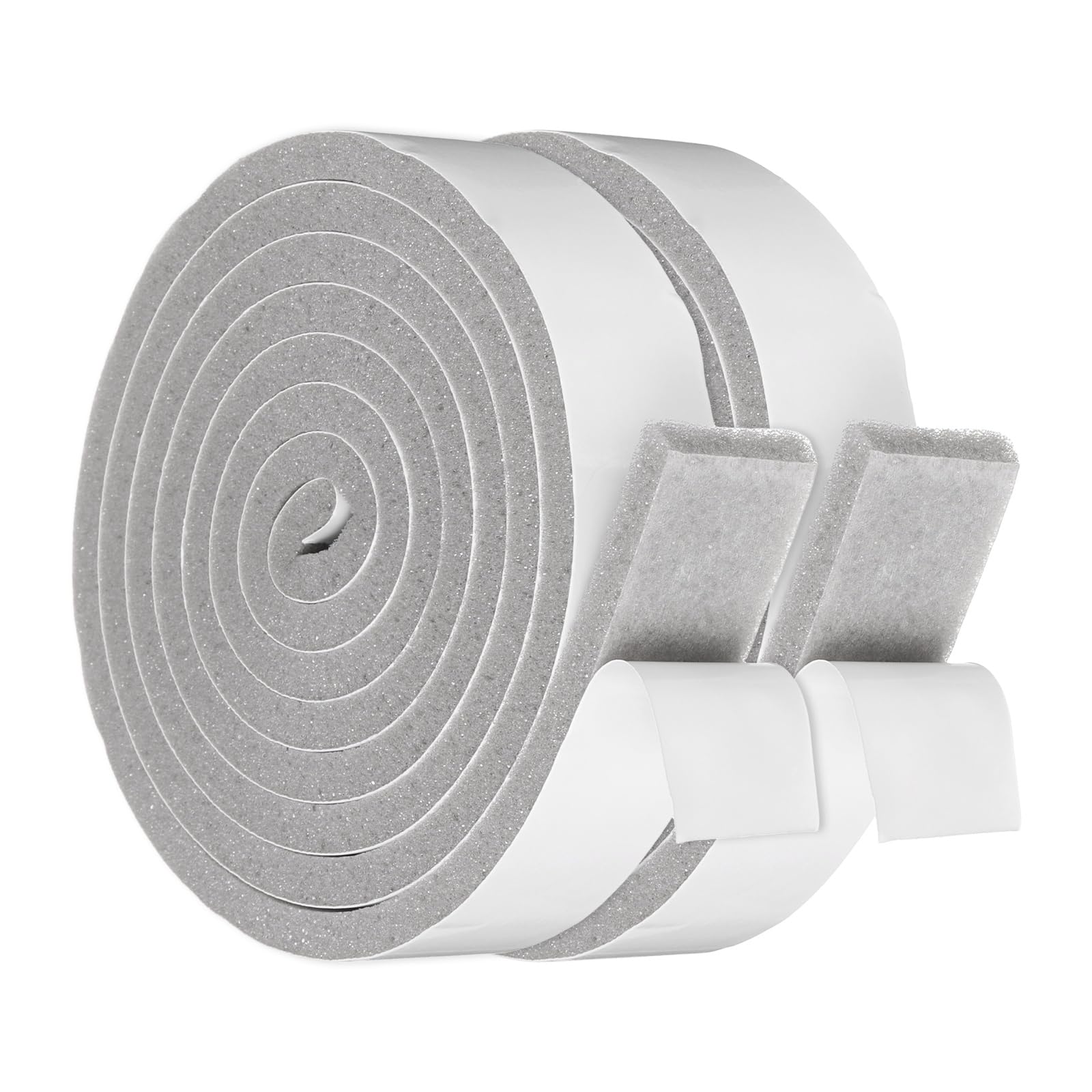 sourcing map 40mmx8mm Foam Weather Stripping, Self Adhesive Door Seal Insulation Strips, Soundproofing Foam Seal Tape for Door/Window, Air Conditioning (2 Meter Total Length in 2 Roll)