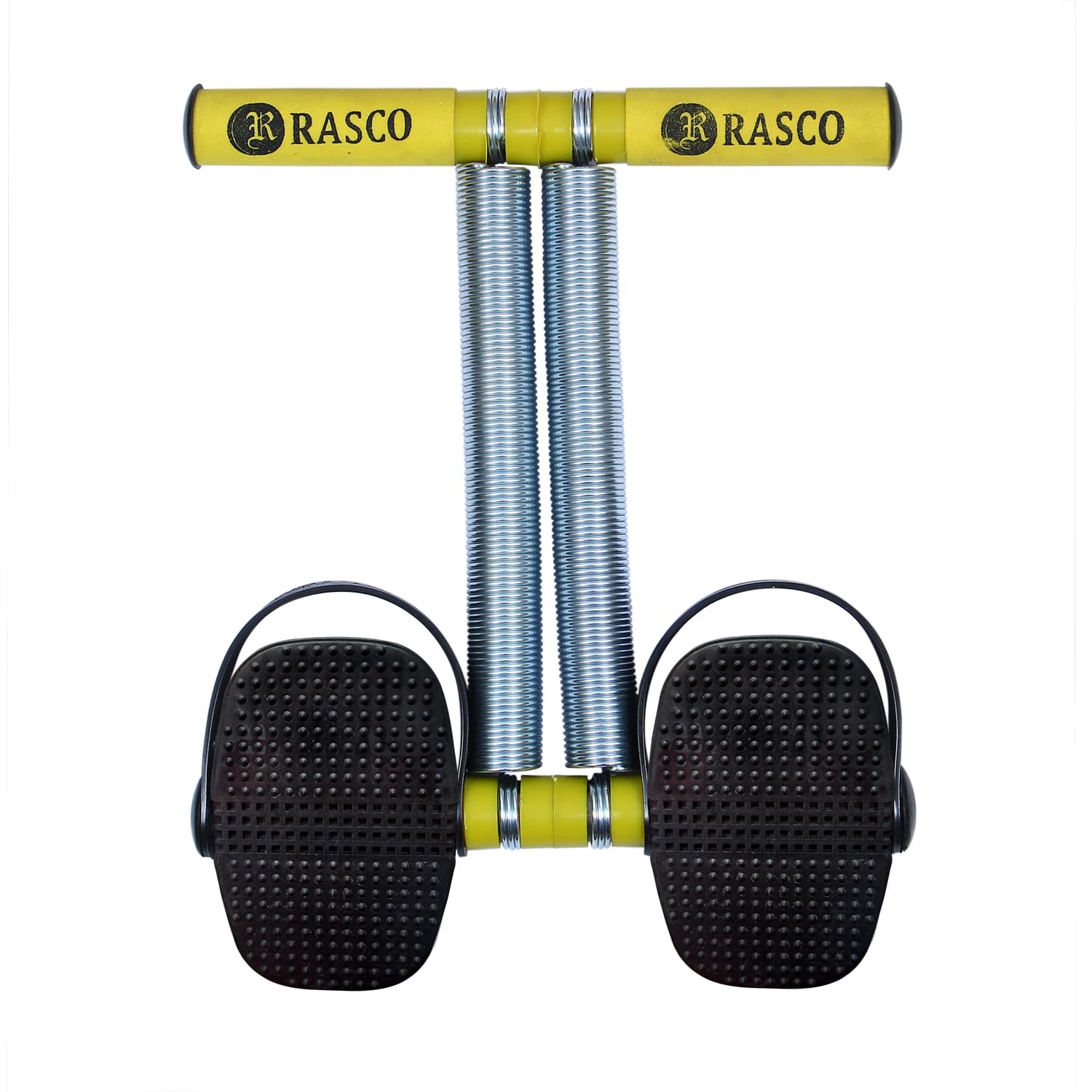 RASCO Double Spring Tummy Trimmer Men and Women for Abs Workout, Stomach Exercise Machine, Black & Yellow-image-20