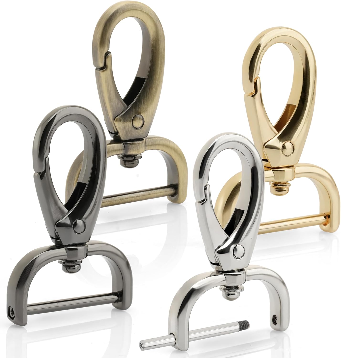 CRAFTMEMORE 2pcs Detachable Snap Hook Swivel Clasp with Screw Bar Bag Hardware Replacement VT501 (1 1/2 Inch, Silver) - Image 7