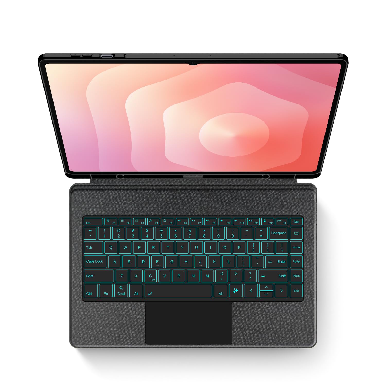 Étui avec clavier rétroéclairé compatible avec Samsung Galaxy Tab S11 Ultra 5G 14,6" (2025 SM-X930/X936B) – Housse de clavier folio magnétique amovible avec pavé tactile prenant en charge le mode