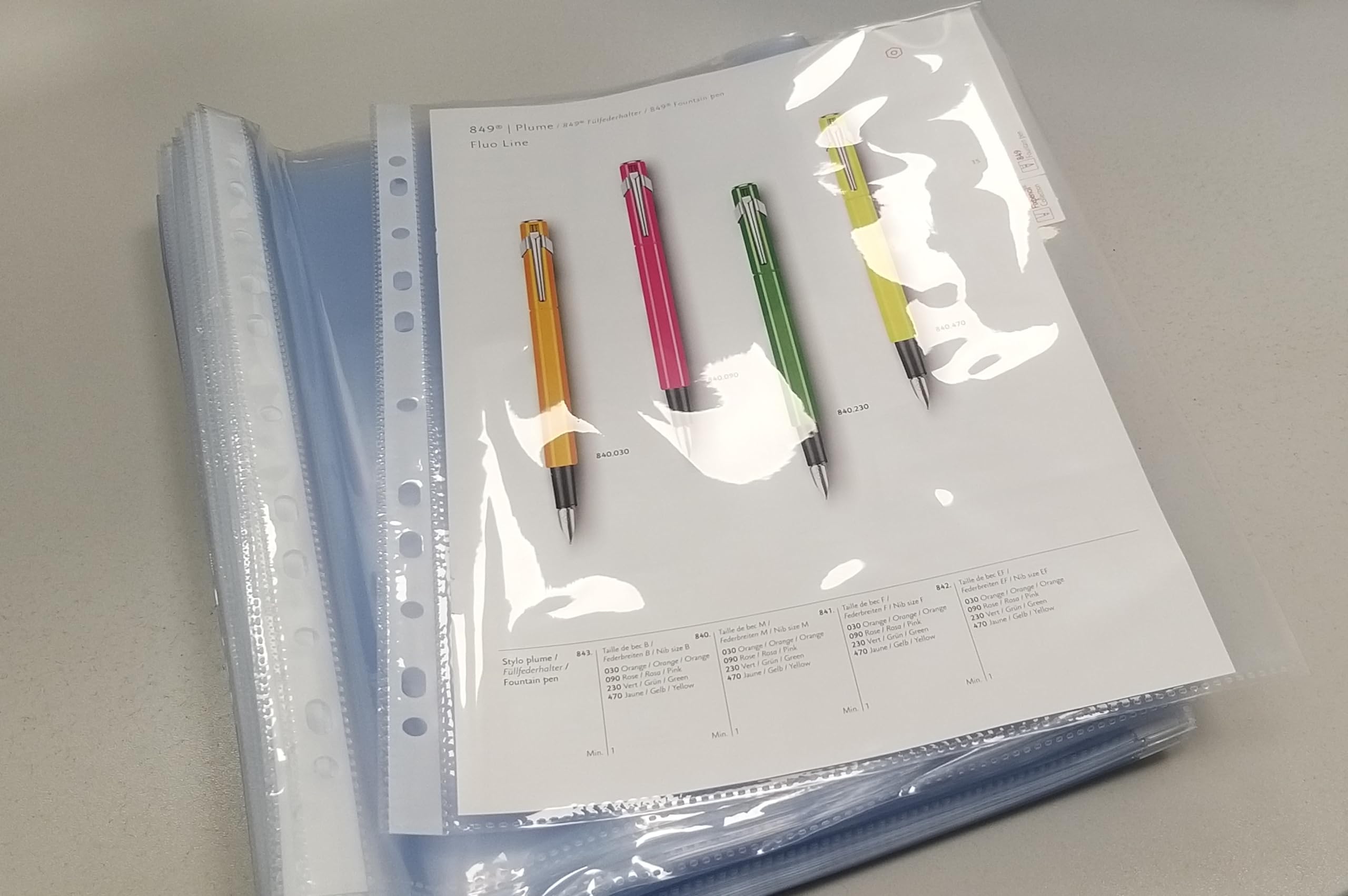 DONAU Prospekthüllen STARKE / 100 Stück/Din A4 / Glasklar Oben Offen Klarsichthüllen Sicht-Hüllen Gelochte Plastikhülle/PP/Transparent 100 Mikron