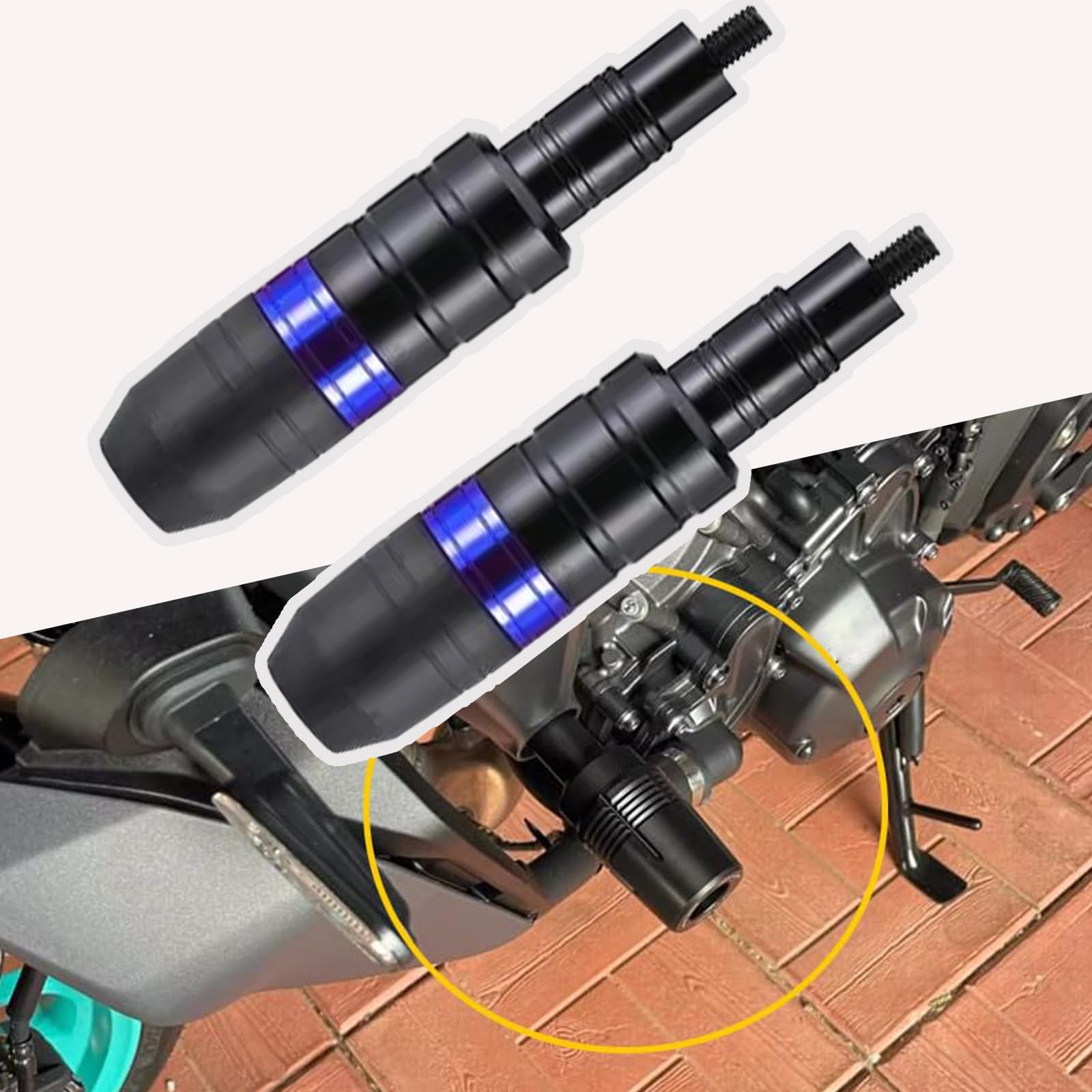 LGHQDD Motorcycle Frame Sliders for Suzuki Boulevard M109R Intruder VZR1800 M1800R, Aluminium Anti-Crash Engine Guard Pads Motorbike Falling Protection,Blue