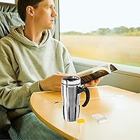 Vista 3 de Oggi Multigrip Stainless Steel Thermal Travel Mug - 16oz, with slide open lid for hot and cold beverages.