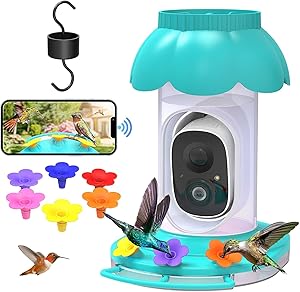 2-Tier Glass Hummingbird Feeders for Outdoors Hanging,34 OZ Humming Bird Feeder with 8 Metal Feeding Ports, Built-in Ant Moat & 360° Perch, Hummingbird Gifts for Women Mom Motion Detection asin的图片