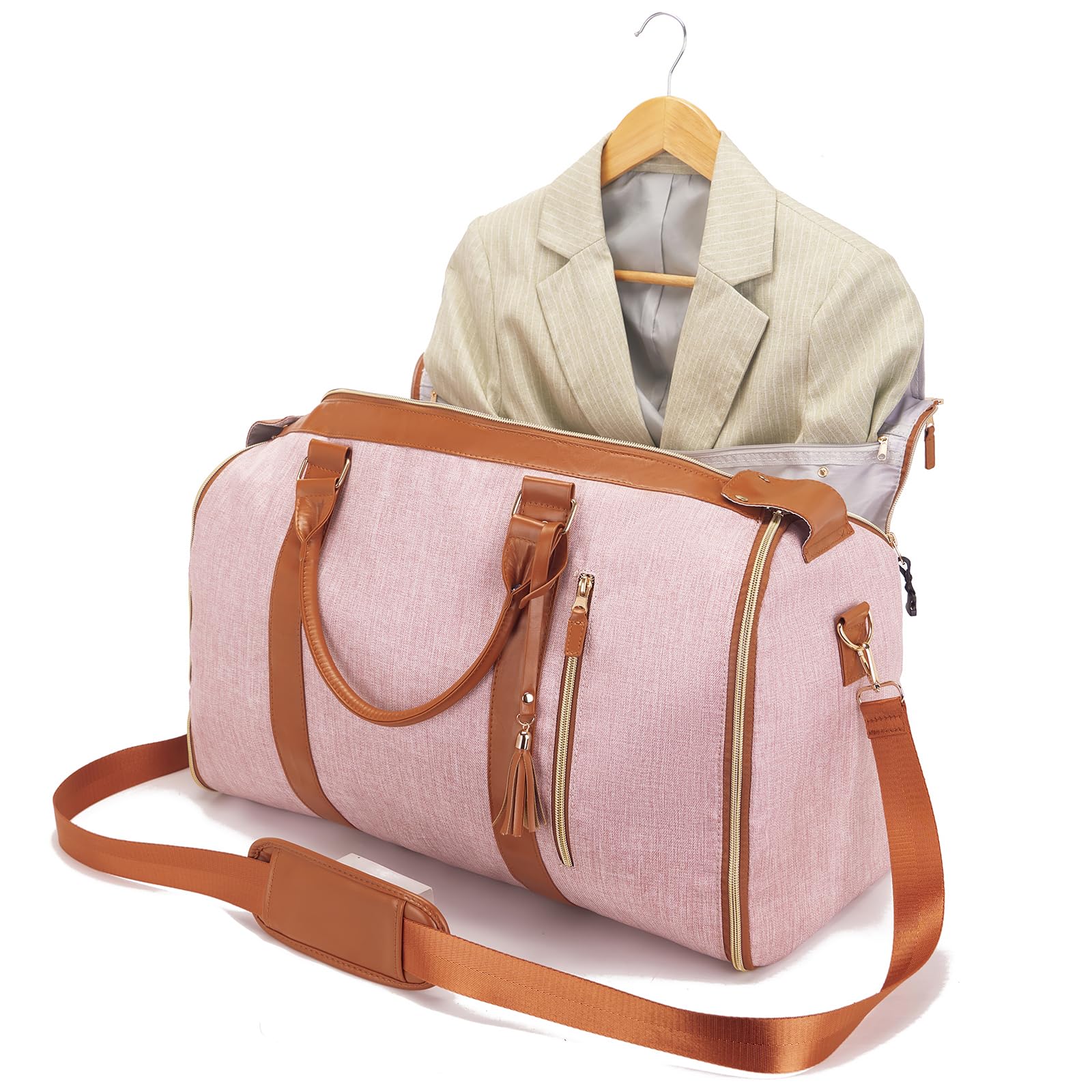 Garment Bag for Travel, Large Polyester Cloth Duffle Bag for Women, Waterproof Garment Bags for Travel with Built-In Shoe Pocket, 3 in 1 Hanging