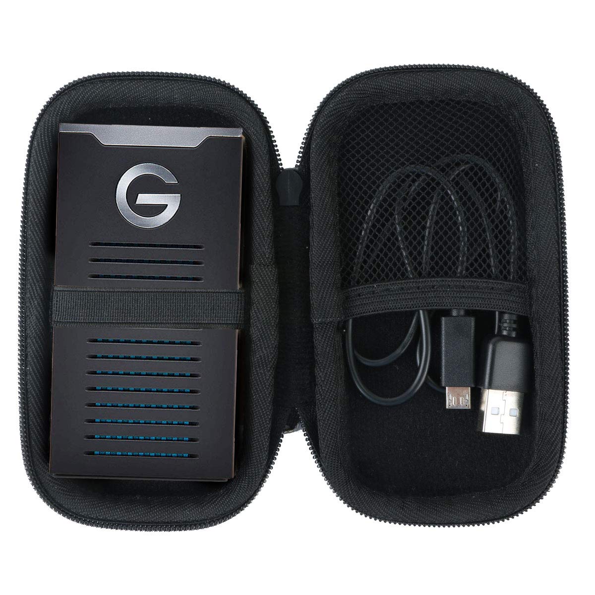 KhankaHard Case for G-Technology 1TB / 2TB/ 500GB G-DRIVE Mobile SSD R-Series Ruggedized Portable Solid State Storage.(Case only)