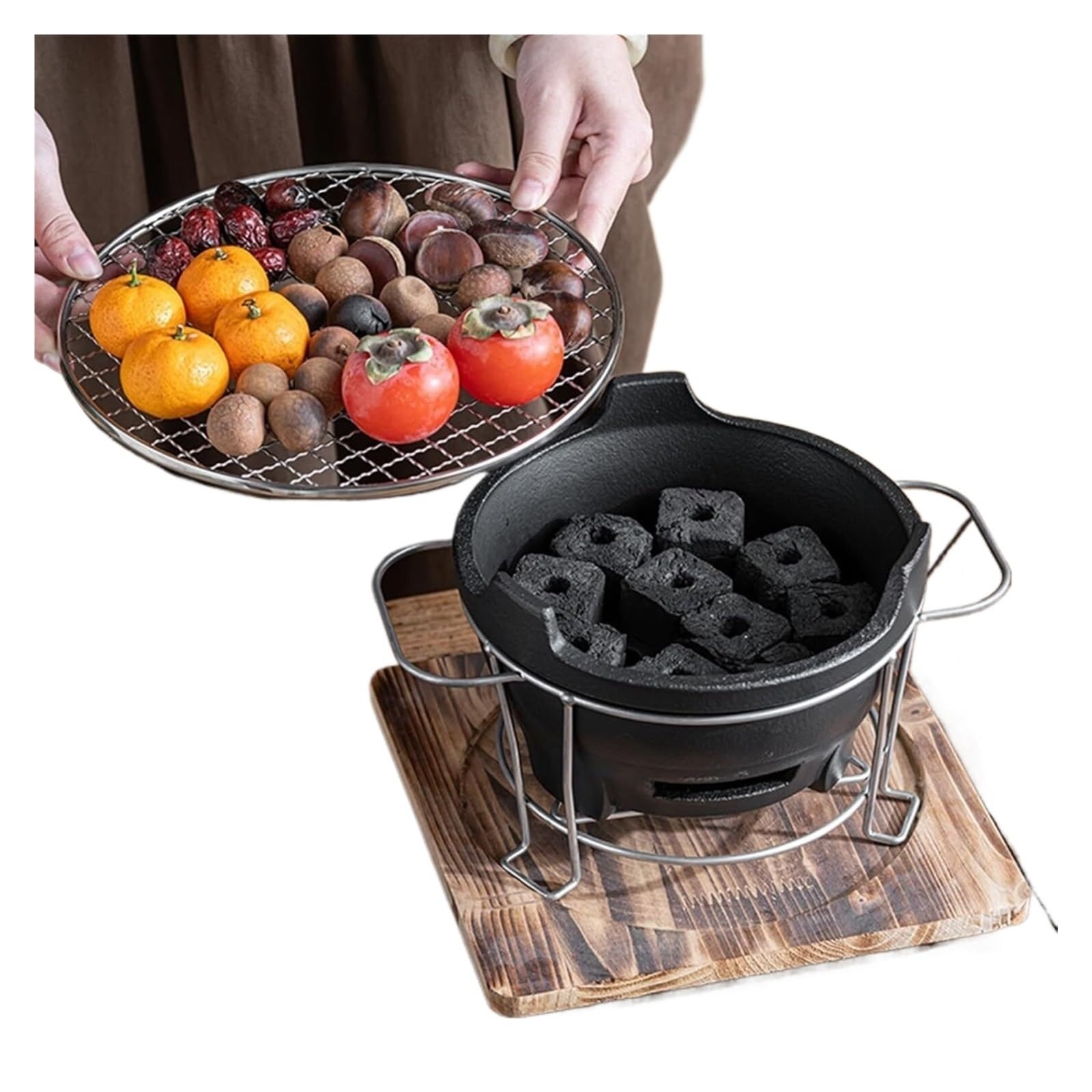 Grill węglowyGrill węglowy, grill Hibachi na zewnątrz, grill Hibachi, mały grill węglowy przenośny piec kempingowy, piec na piknik na świeżym powietrzu, grill na imprezę, piknik domowy, kemping(22.5x1