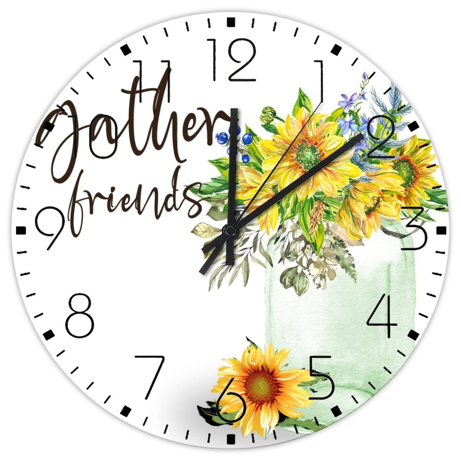 Horloge murale en bois sans tic-tac pour chambre et salon silencieux