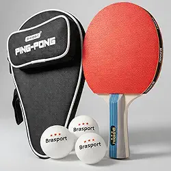 Raquete Profissional Para Tenis de Mesa Ping Pong Com Estojo e 3 Bolinhas Raqueteira