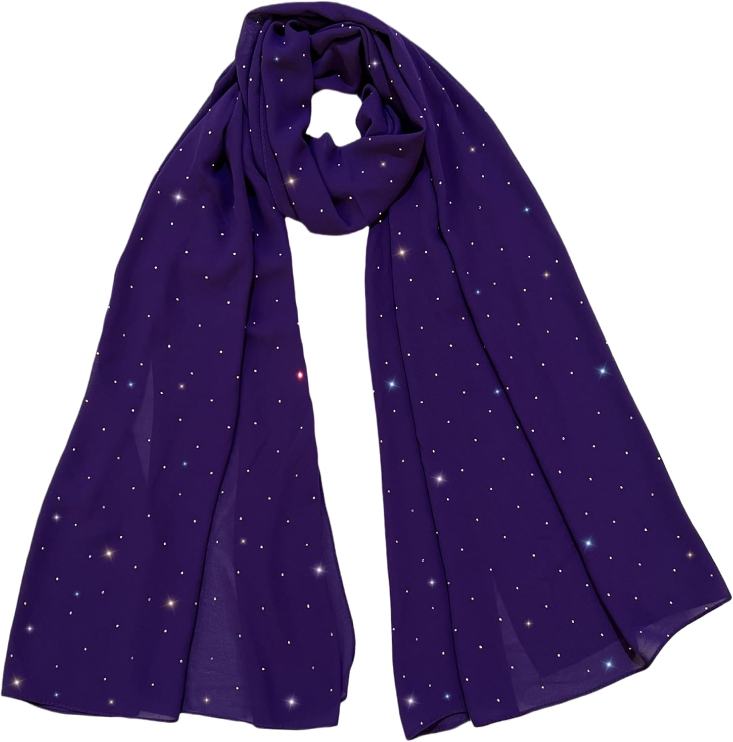 Lina & Lily Sparkle Rhinestones Women's Chiffon Scarf Shawl Wrap Sheer Lightweight