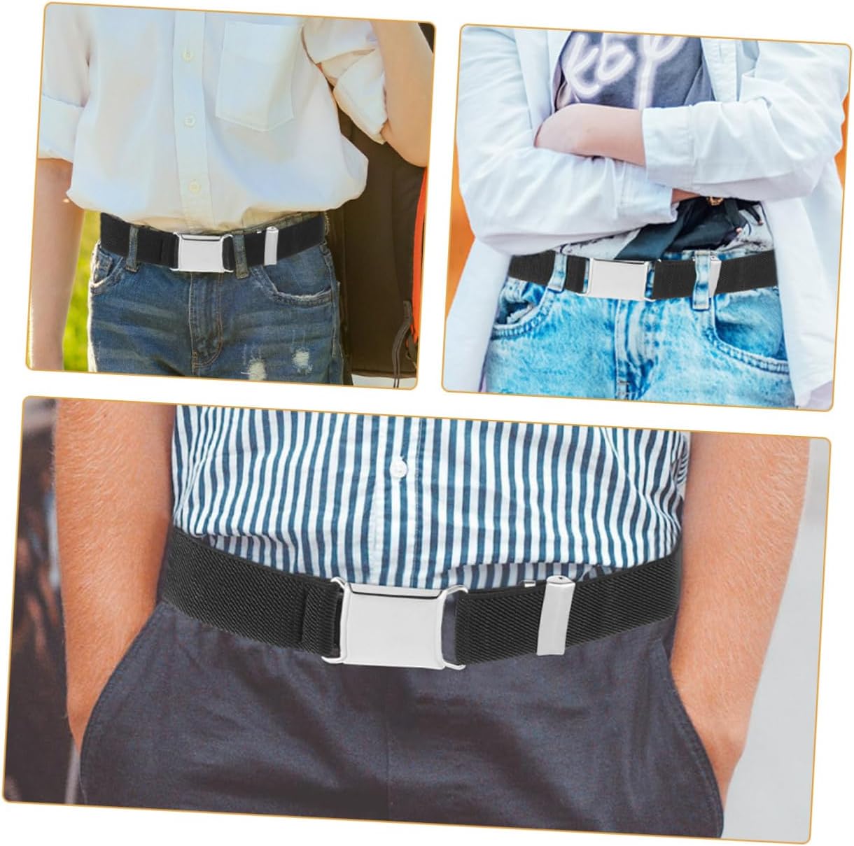 Veemoon Adjustable Elastic Waist Belts for Boys Durable Boys and Girls Dress Belt Comfortable Fit for Everyday Wear for Jeans Casual Outfits Classic Design
