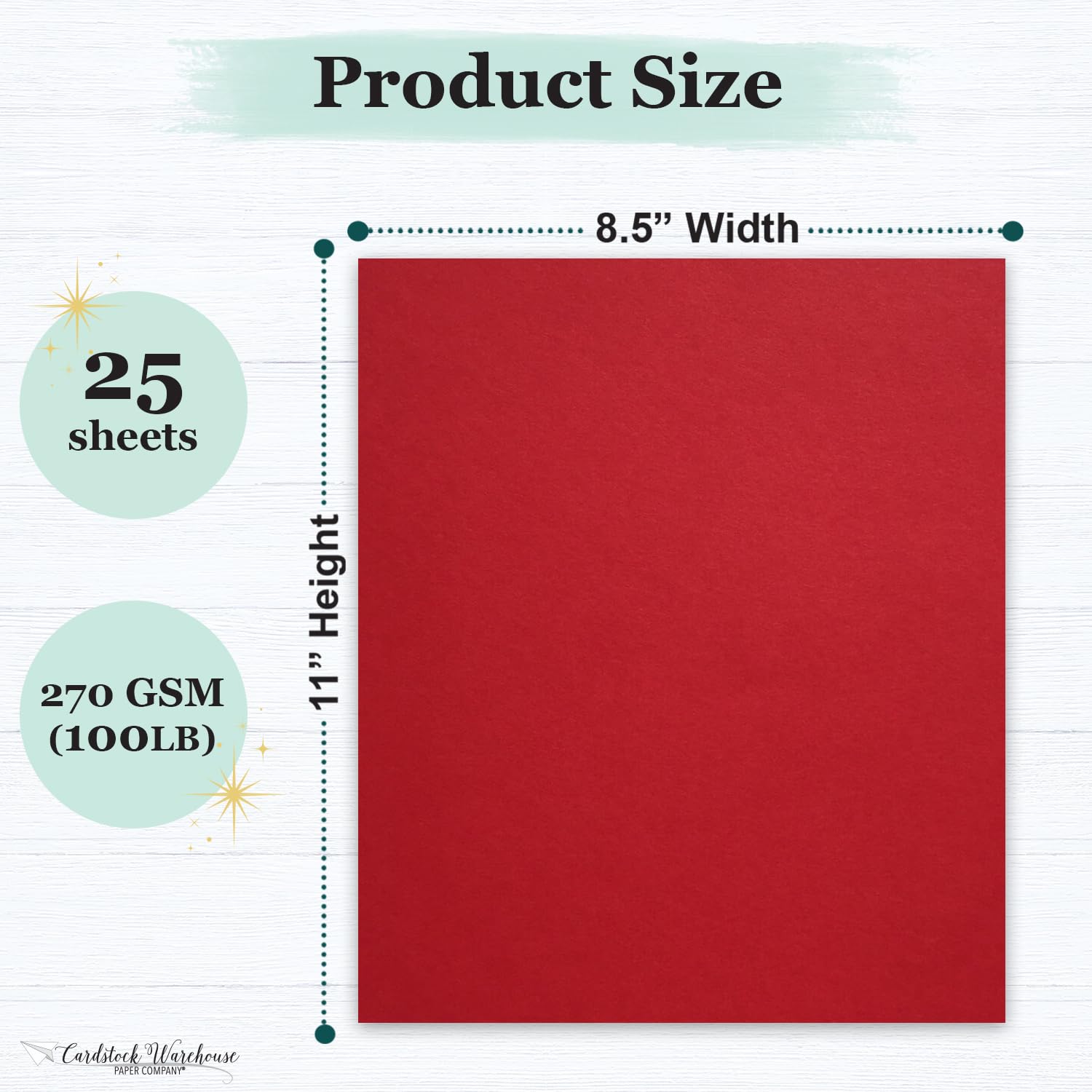 Poptone cartulina 8.5 "x 11" – 100 lb., – 25 hojas de cartulina almacén
