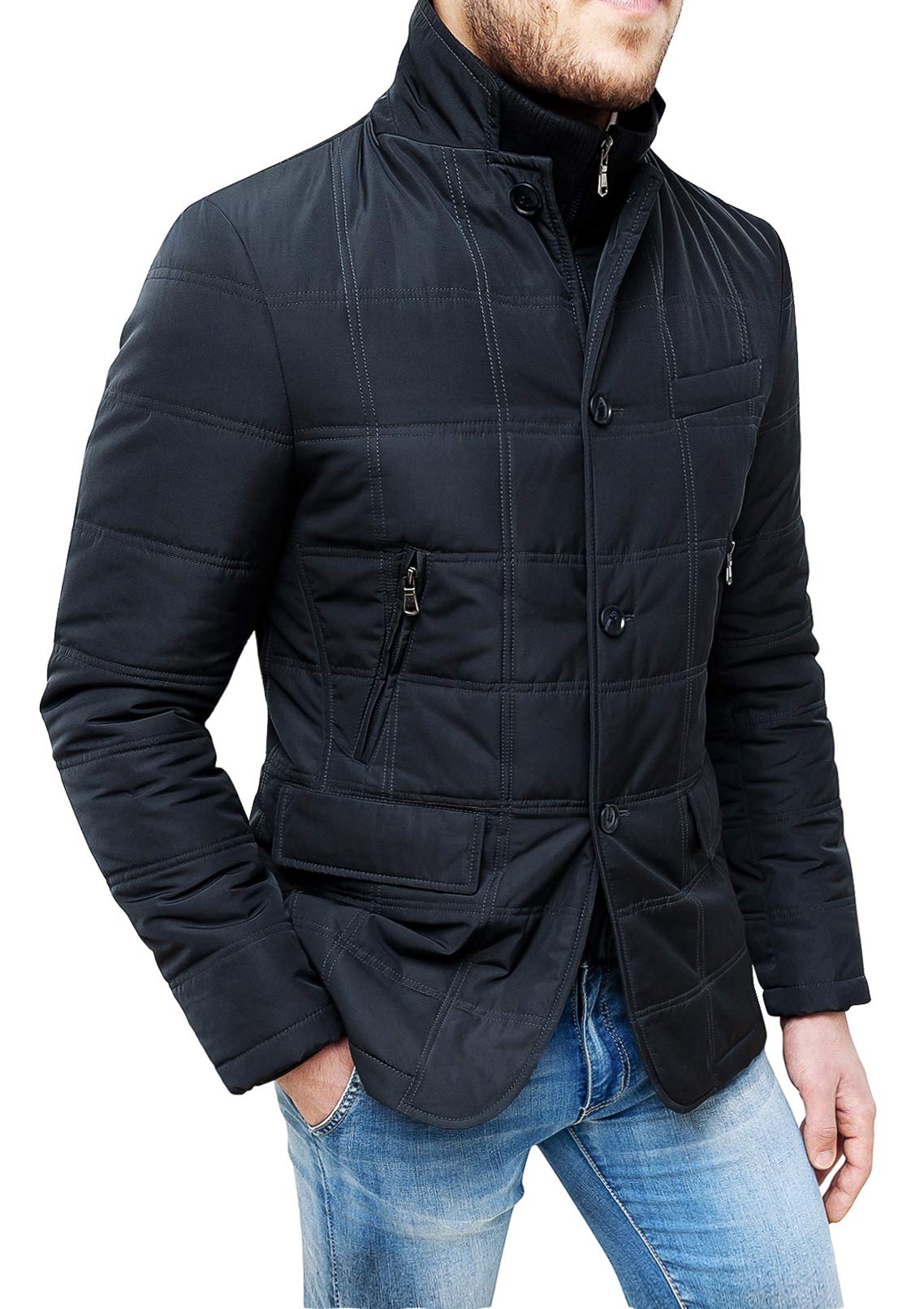 Evoga Giubbotto Piumino Uomo Sartoriale Trench Giacca Soprabito Invernale