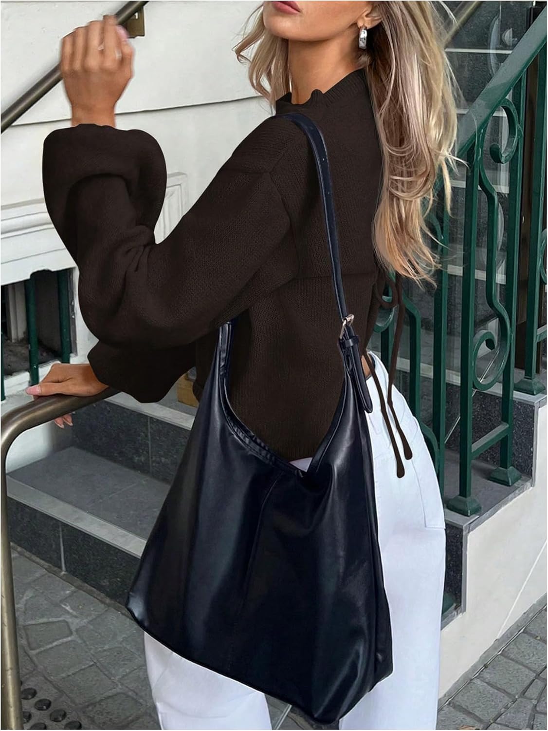 Verdusa Women's Tie Backless Cozy Sweaters Cut Out Knit Tops Early Fall Fashion - Image 3