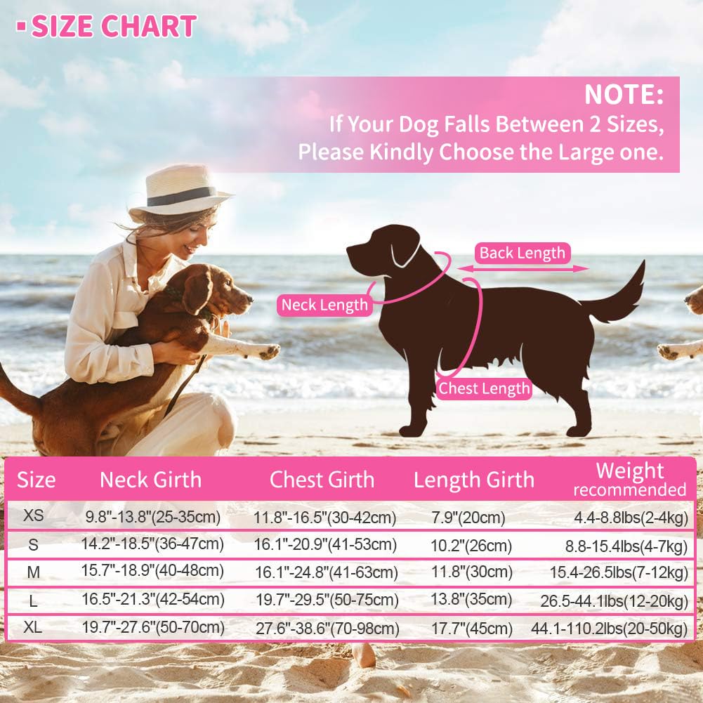 EMUST Shark Life Jackets for Dogs, Adjustable Ripstop Dog Life Vest for Water Safety Pet Life Vest with Rescue Handle Safety Vest for Swimming Pool Beach Boating, (L,PinjiePink) - 5