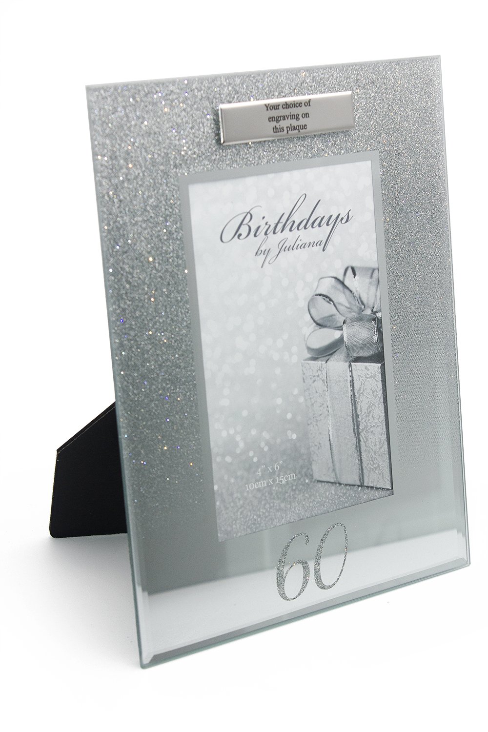 Ukgiftstoreonline Silver Personalised 60Th Birthday Photo Frame Glitter Gift