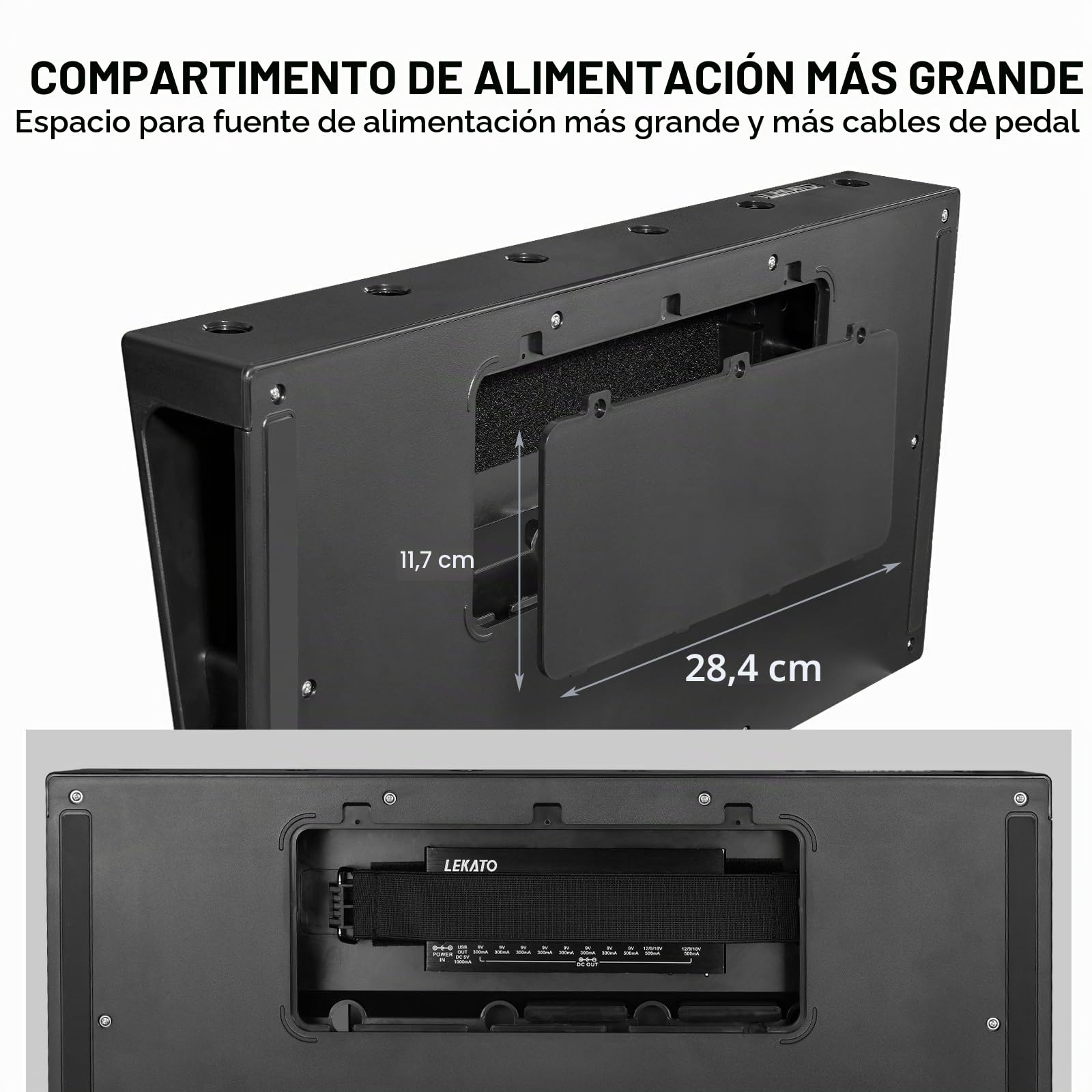 LEKATO Pedalera de guitarra con bolsa, gran espacio para múltiples efectos, diseño duradero y portátil para músicos