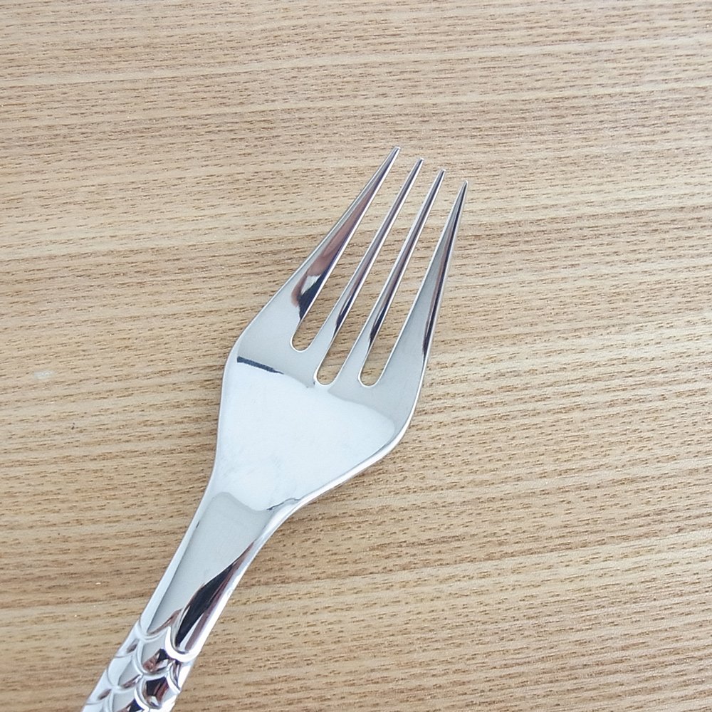 Alessi Colombina Fish Forchetta da Pesce, Acciaio Inossidabile, Argento, 5.50 x 4.50 x 23 cm