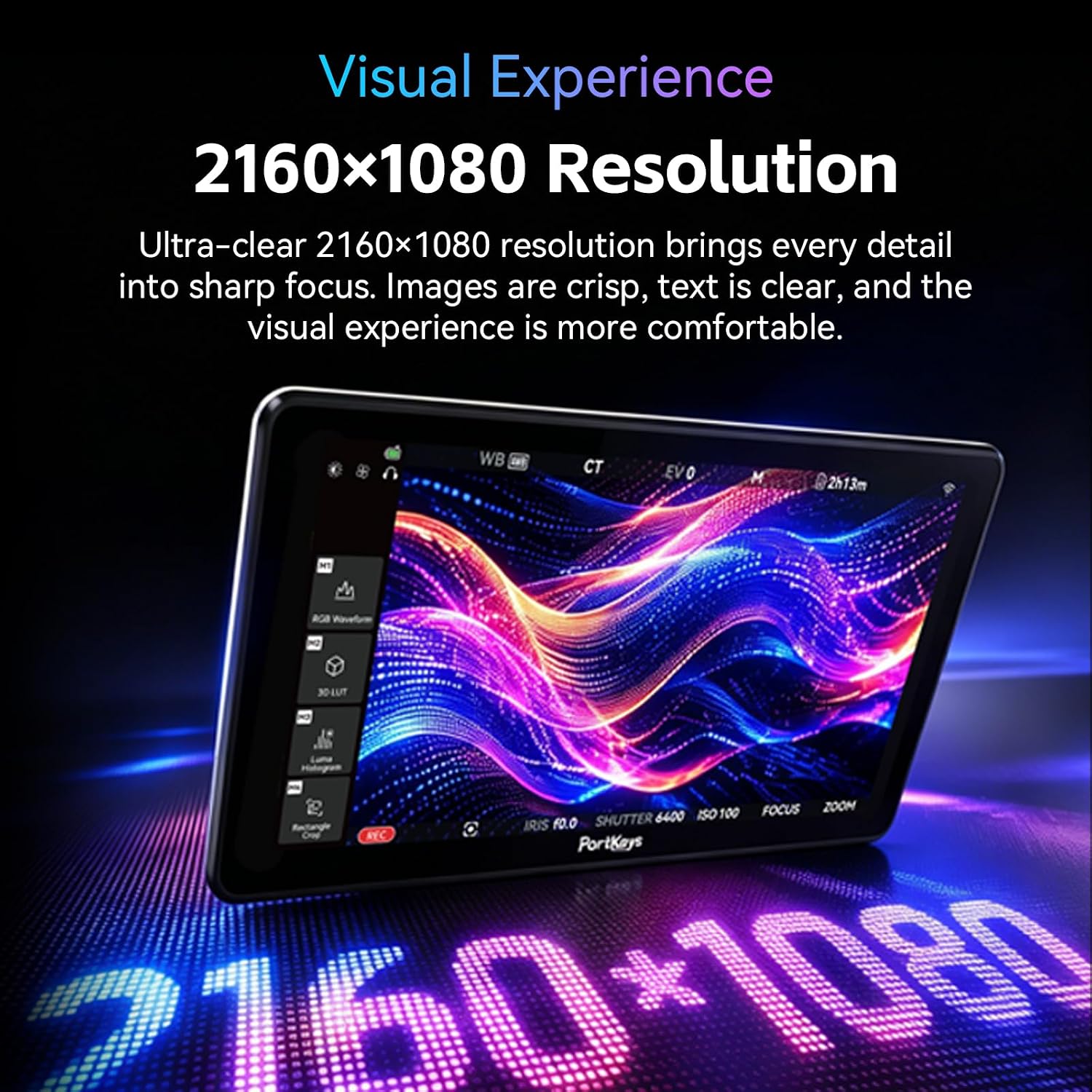 Portkeys LH5P III 5.7" 2200nit Camera Monitor Touch Focus Tracking Frame Log Stops 104% P3 Gamut 10-Bit 4K60P HDMI In/Out Aluminum Body USB-C Power Supply Camera Control for S0NY CAN0N NIK0N PANAS0NIC