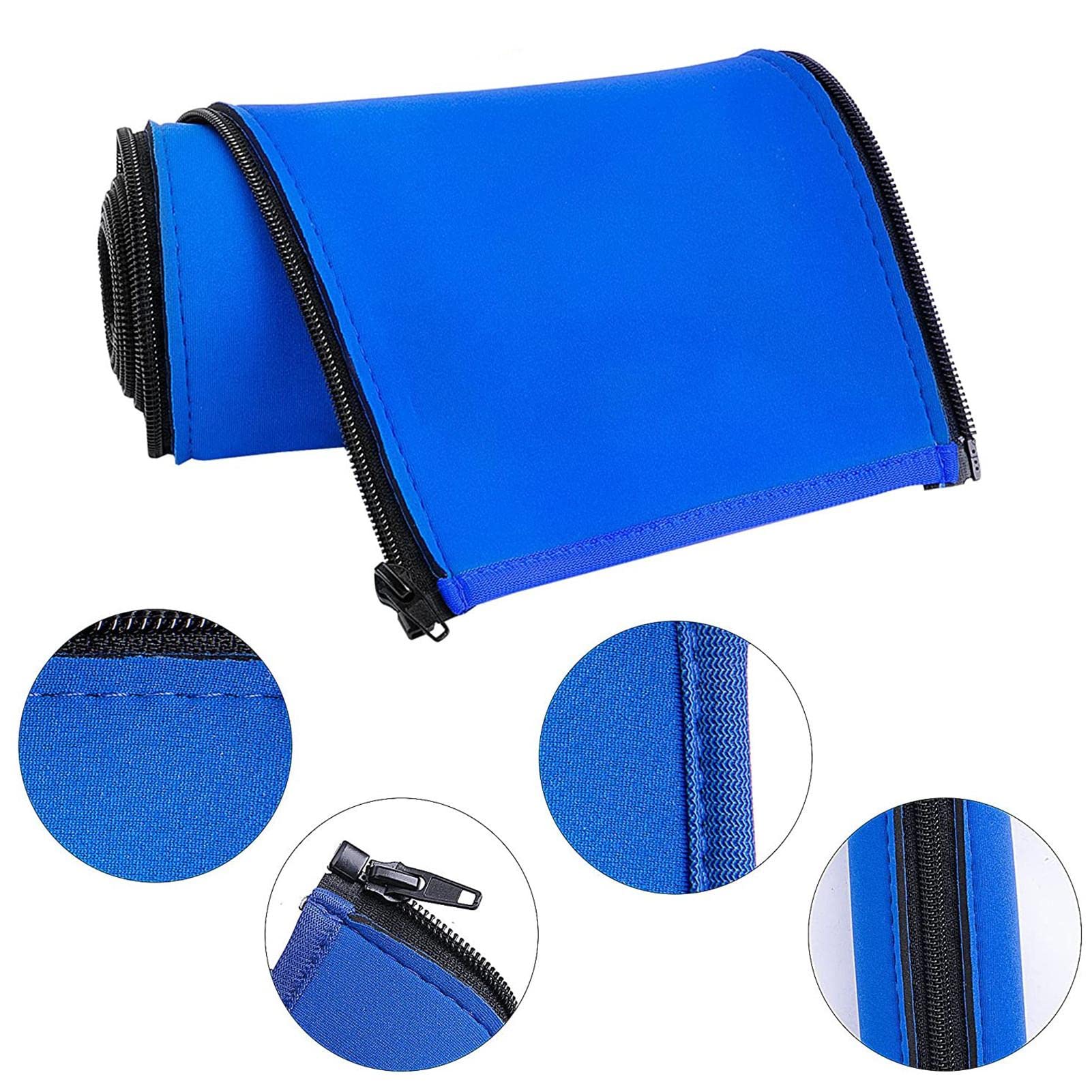 A/R protection pour rampe piscine, main courante piscine | Manchon coulissant zippé en néoprène pour échelle piscine - Housses antidérapantes - Bleu