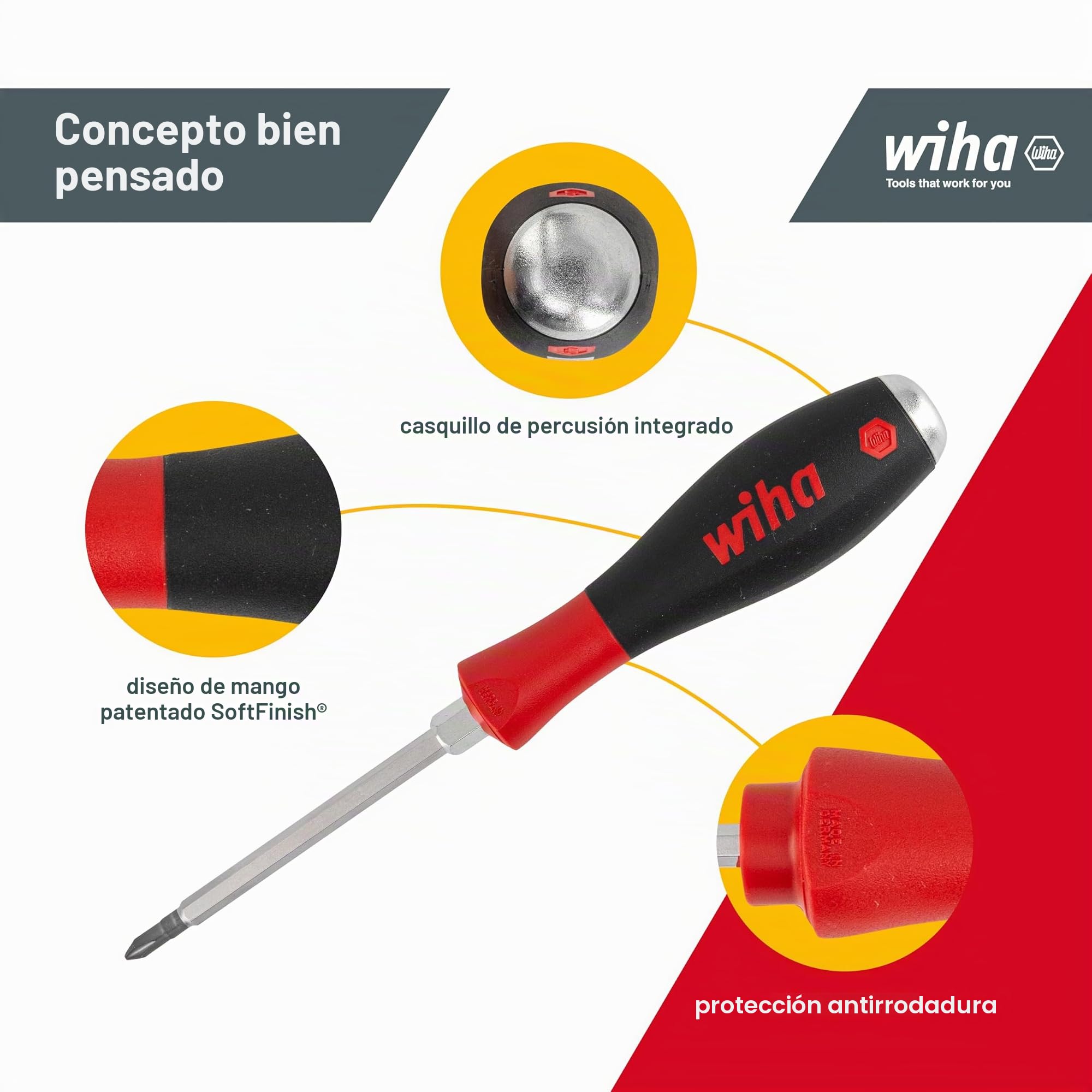 Juego de destornilladores SoftFinish® 530SF HK6 SATZ 6-tlg; Schlitz/PH