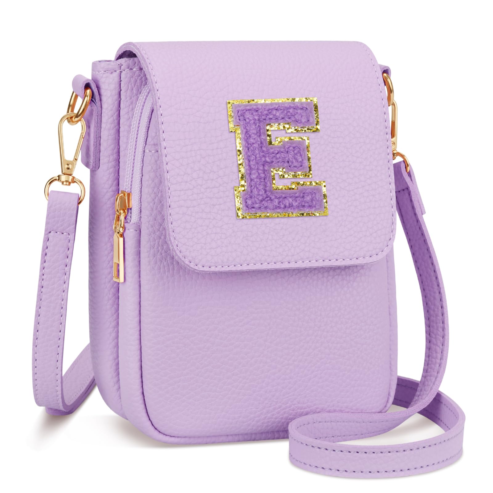 CLOUDWINGS Valentines Gifts for Kids Small Initial Crossbody Bag for Teens Vegan Leather Cell Phone Girls Purse