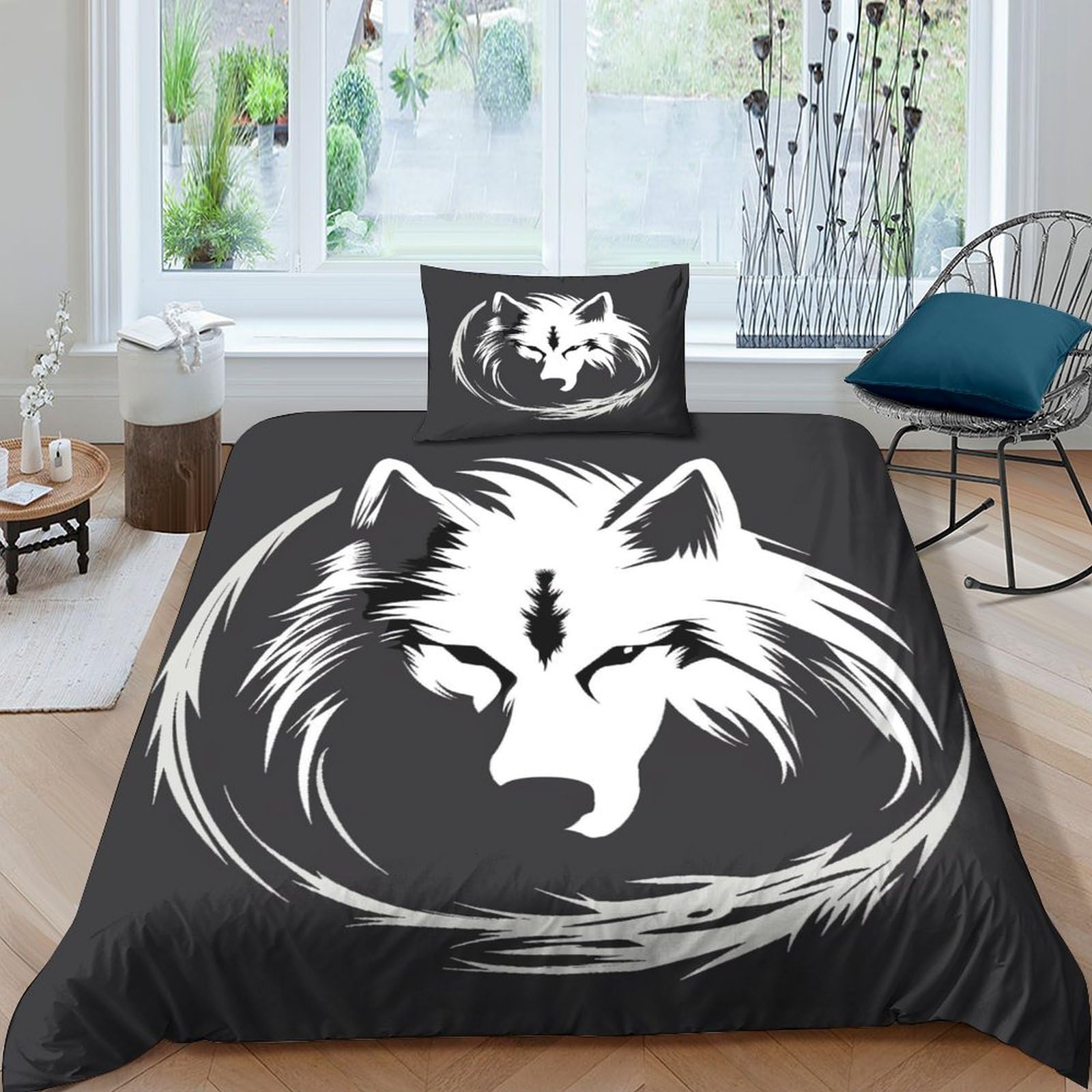 Housse de couette loup pour lit simple : créez un cocon de douceur 135x200 cm