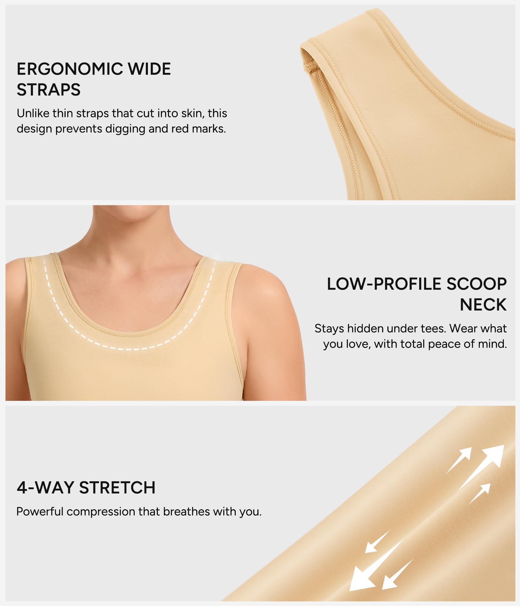 Nebility Trans Binder Pour Femme Transgender Tomboy FTM Chest Binder Corset de Poitrine Liant demi-poitrine Élastique respirant Tank Top