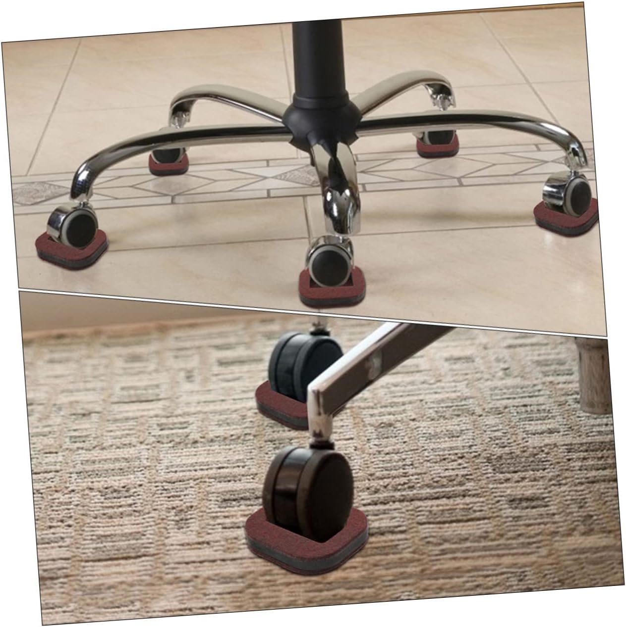 20pcs Furniture Caster Cups Felt Floor Protectors for Chair Legs Non- Furniture Pads for Hardwood and Tile Floors Protects Against Scratches and Dents