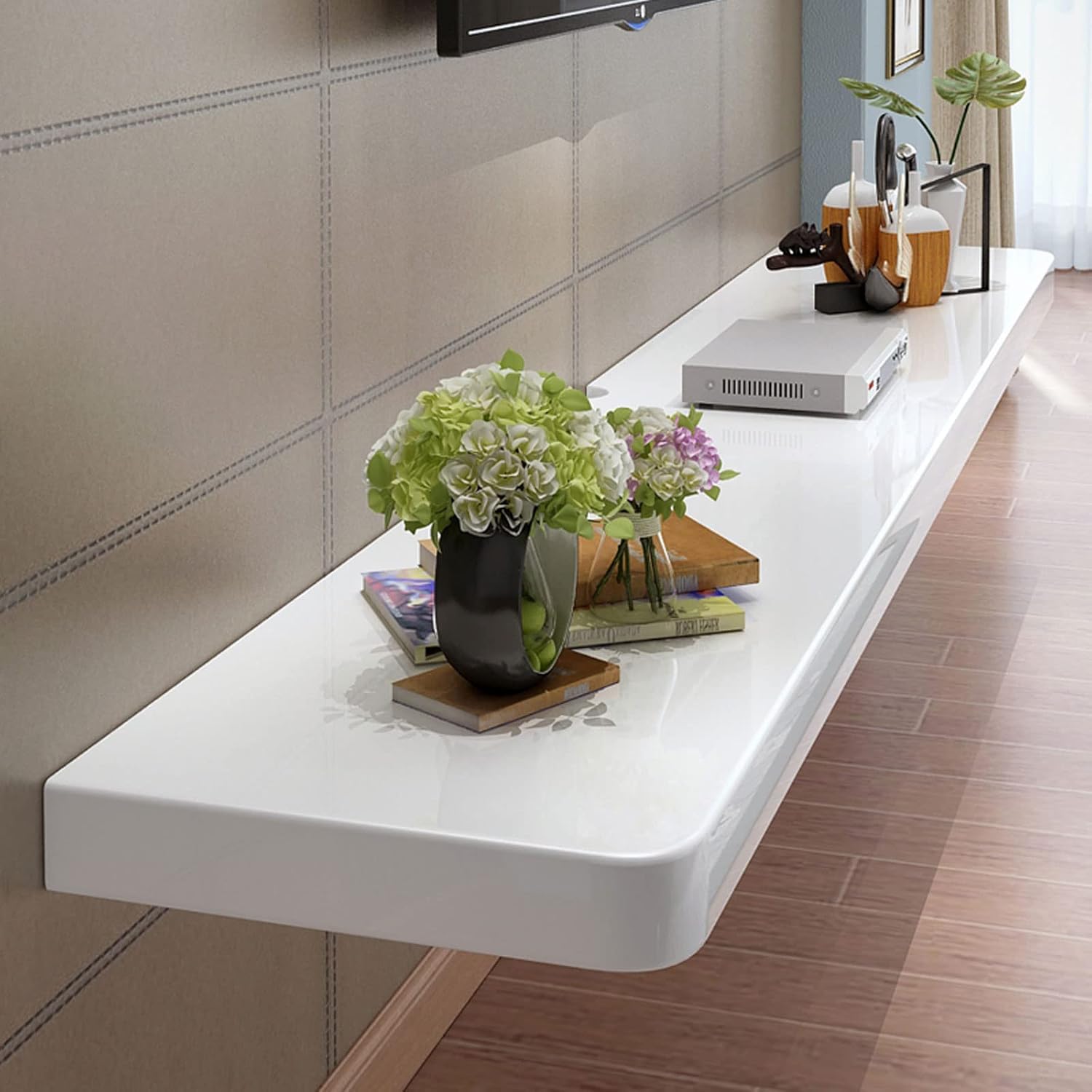 Wall Shelf Floating Shelf Wall Mounted TV Shelf Entertainment Unit TV