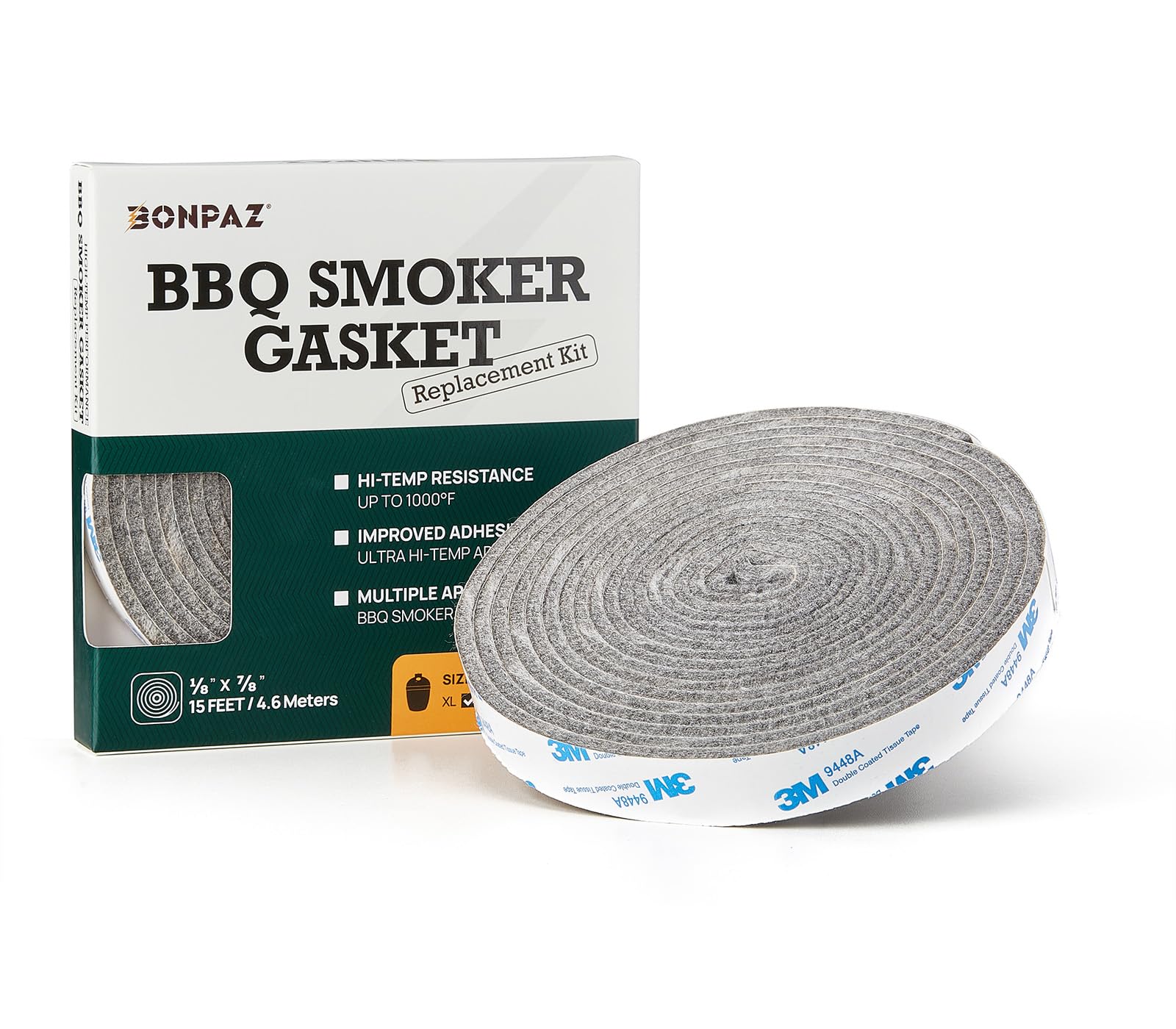 BONPAZ Large/XLarge Big Green Egg Gasket Replacement, High-Temp Seal Gasket for Smoker