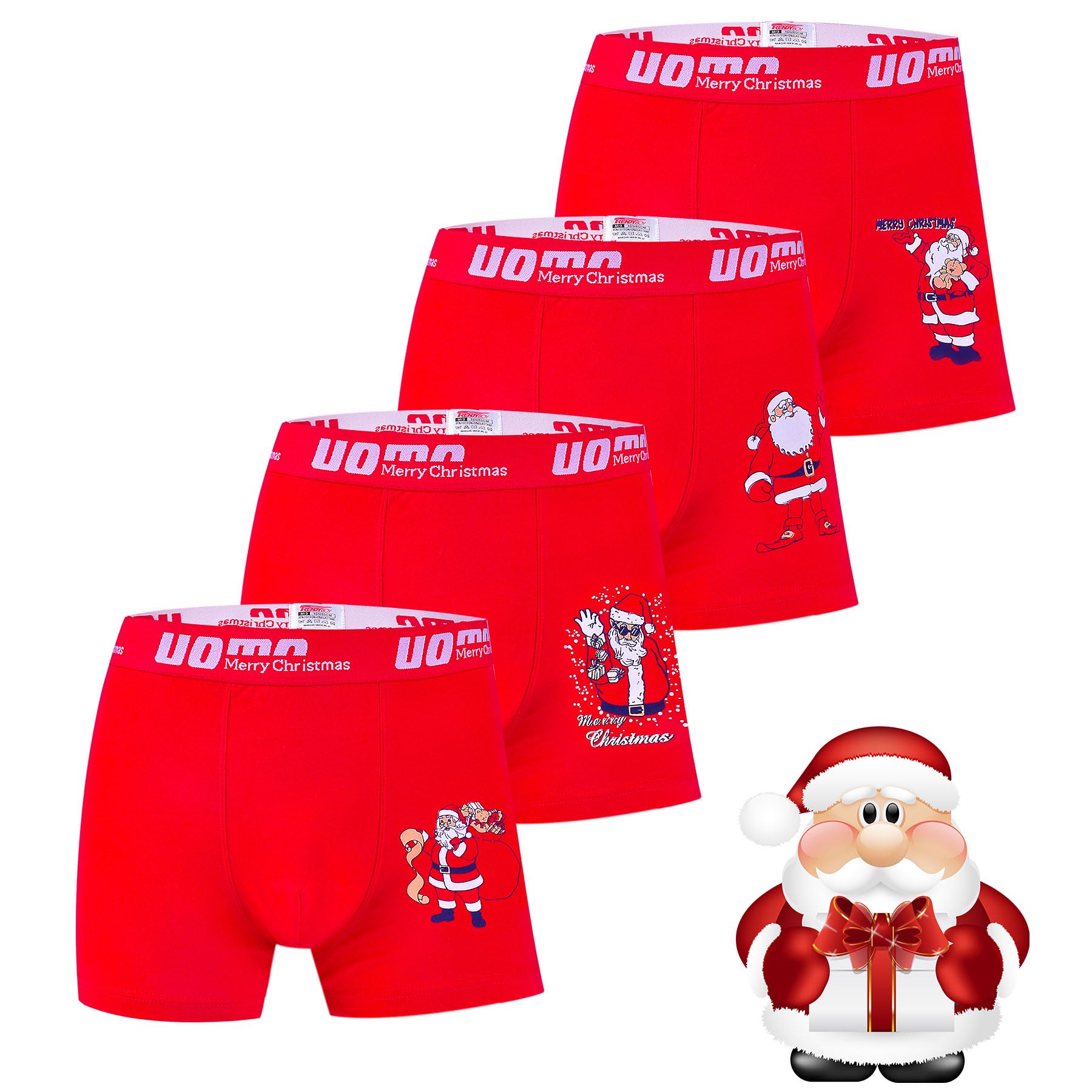 Trendy Boy Boxer da Uomo Natalizio Intimo con Cotone Premium – Grande Y Davanti – bauli dal Design Italiano – Collezione Speciale Capodanno e Natale