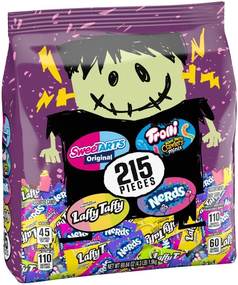 SweeTARTS Assorted Halloween Trick or Treat Candy, Franken Favorite Mix, 215ct Bag