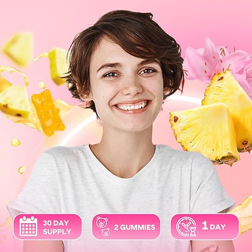 Miniatura 7 de Gomitas probióticas de olmo resbaladizo para mujer, gomitas probióticas femeninas jugosas para equilibrio del pH y apoyos inmunológicos, sabor a