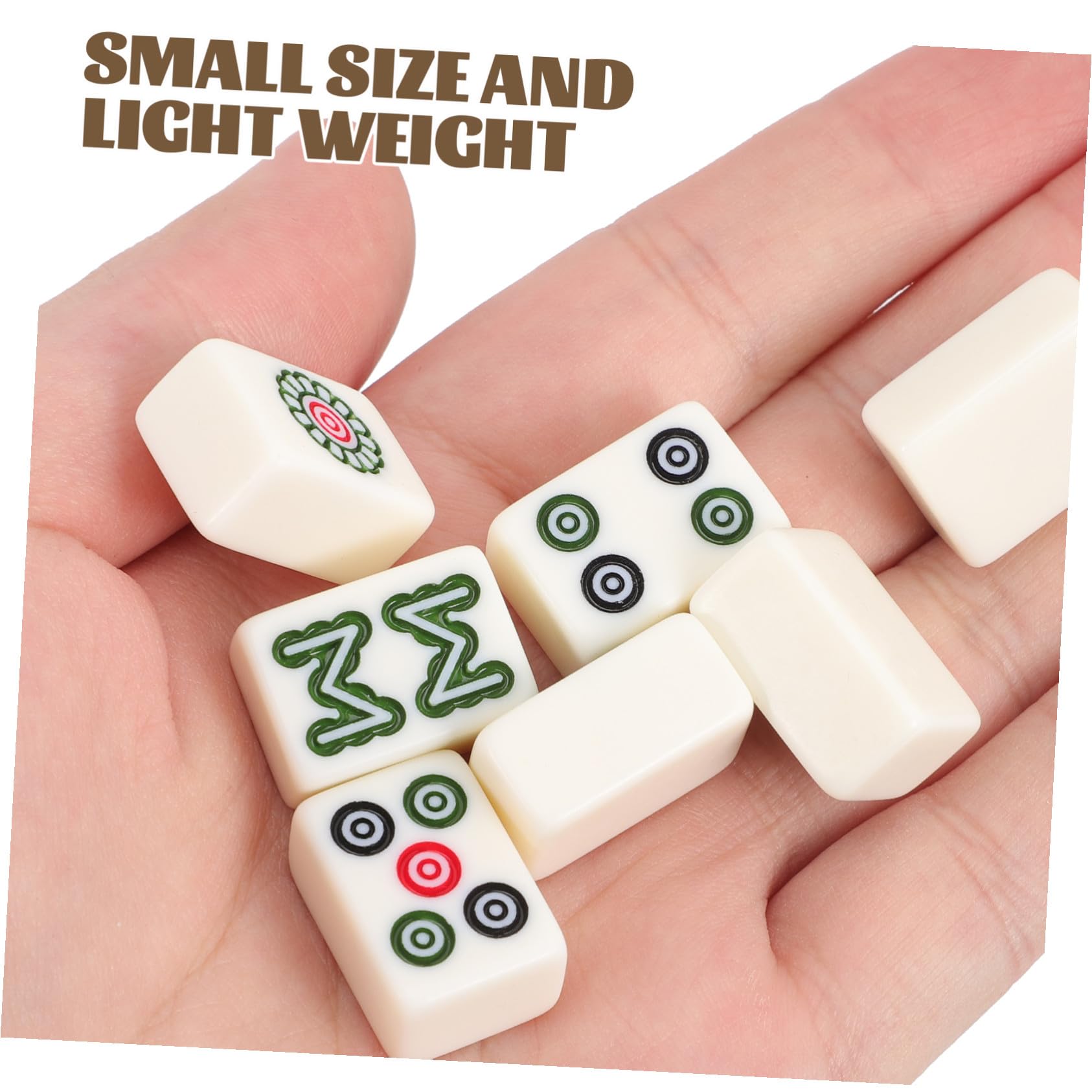 ORFOFE Tragbares Mahjong Satz 1 Satz Acryl und Holz für Zuhause | Kompakte Größe, Leicht zu Transportieren, Geeignet für Partys und Reisespiel