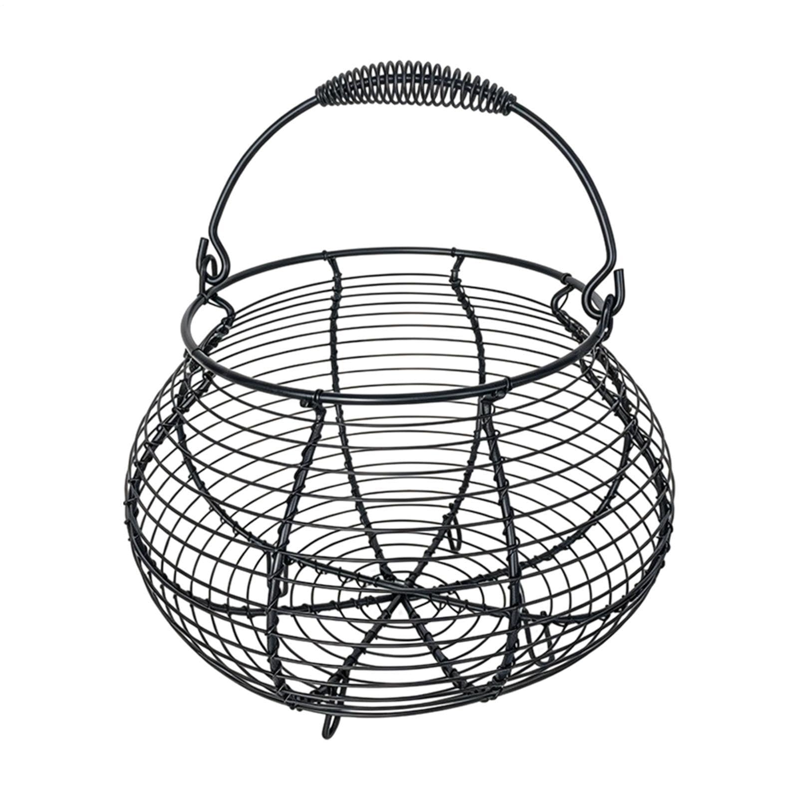 Quorvex Egg Collecting Basket - Vintage Woven Storage Stand,with Handle Farmhouse Egg Basket,for Kitchen, Picnic, Garden, Harvest, Easter, Fruit, Vegetable, Counter — image 1
