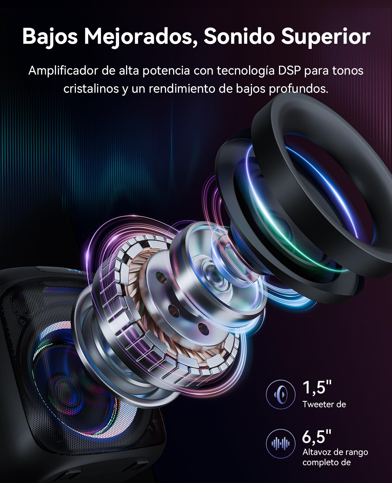 Máquina de Karaoke GKS60 Adultos, Altavoz Bluetooth Fiestas con 2 Micrófono