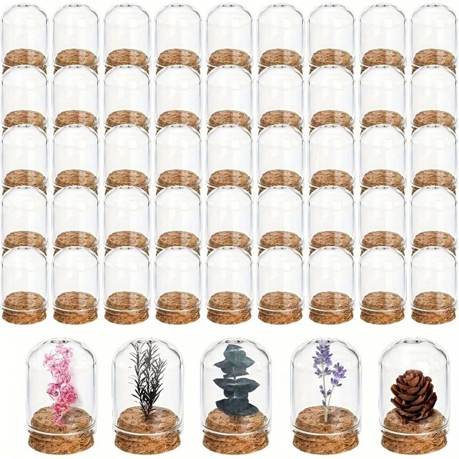 ZYAYNG 24 Pack Glass Cloche Dome Wedding Decorations Bottles With Cork Stoppers Decoration Message Bottle For Display(3x4cm)
