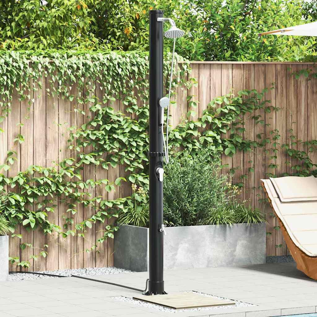 Genérico Doccia Solare da Esterno Nero 217 cm PVC e Alluminio,Nero,8.63kg,42003414