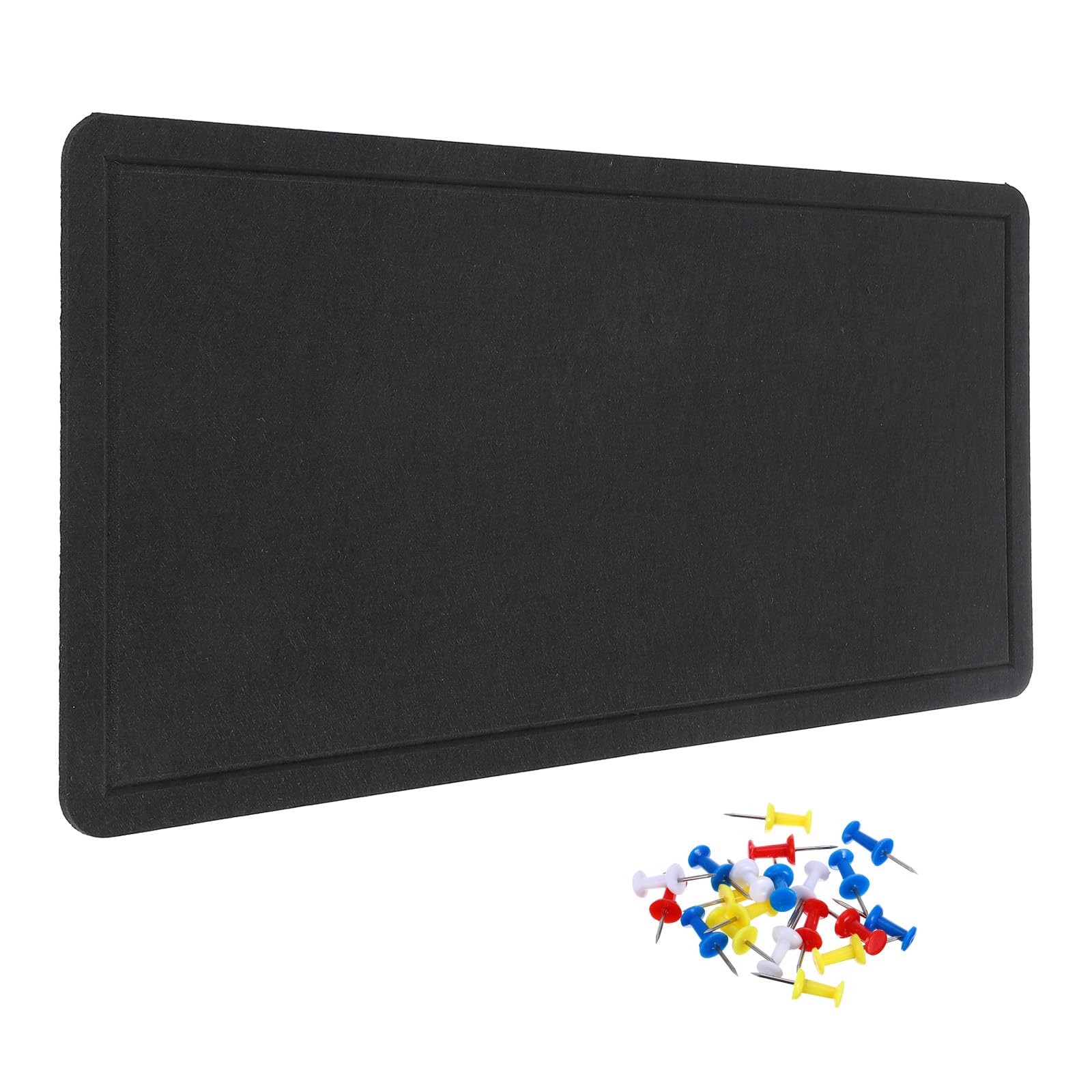 YOKIVE Felt Bulletin Board, 94.4 x 47 -Inch Foldable Decorative Pin Board Self Adhesive Felt Cork Board with 20 Pushpins, Great for Wall, Photo Display, Paste Note, Schedule(Black)