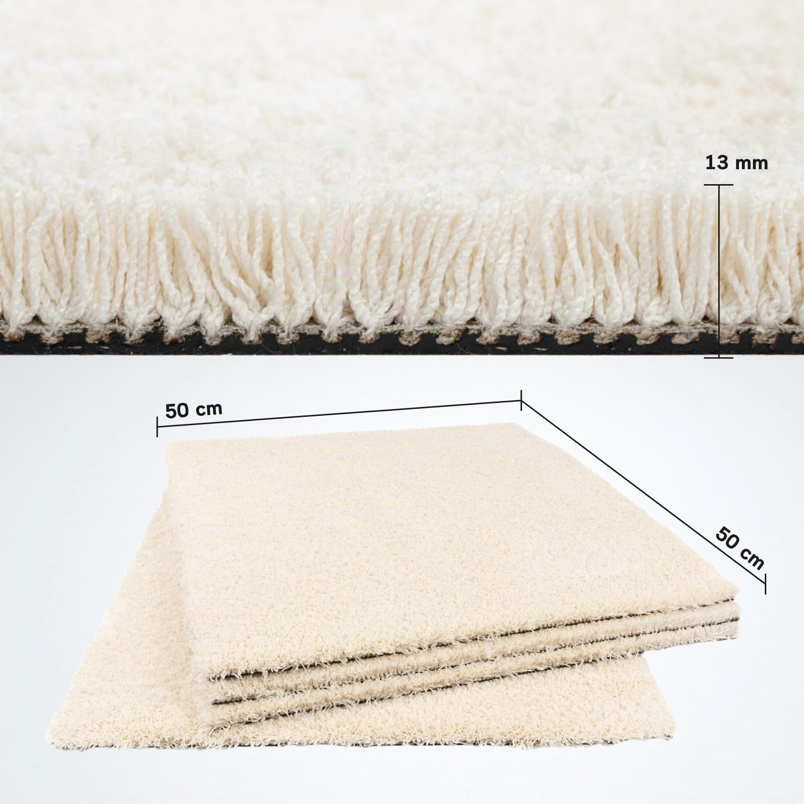 Dalles de moquette plombante (Blanc, 1 m²)
