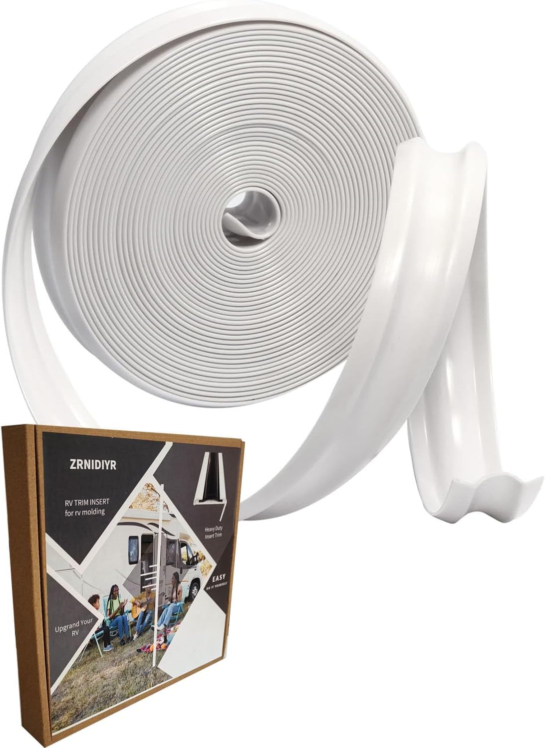 ZRNIDIYR RV Heavy Duty Vinyl Insert Trim, 1 inch Wide, 50 Foot Roll